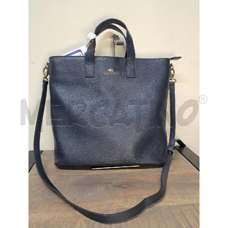 BORSA PELLE NUOVA BLU WITTCHEN | Mercatino dell'Usato Arezzo 1