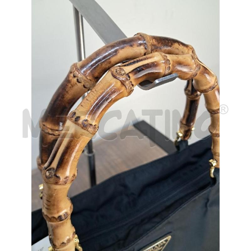 BORSA RENAYLON NERA MANICO BAMBOO | Mercatino dell'Usato Arezzo 3