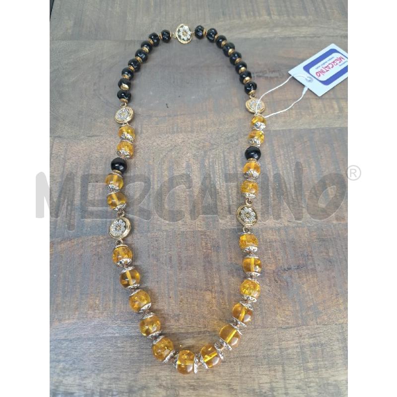 COLLANA ANNI 80 SFERE DI RESINA GIALLE NERE | Mercatino dell'Usato Arezzo 1