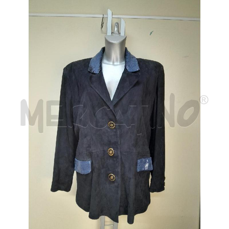 GIACCA DONNA CAMOSCIO BLU 001 | Mercatino dell'Usato Arezzo 1