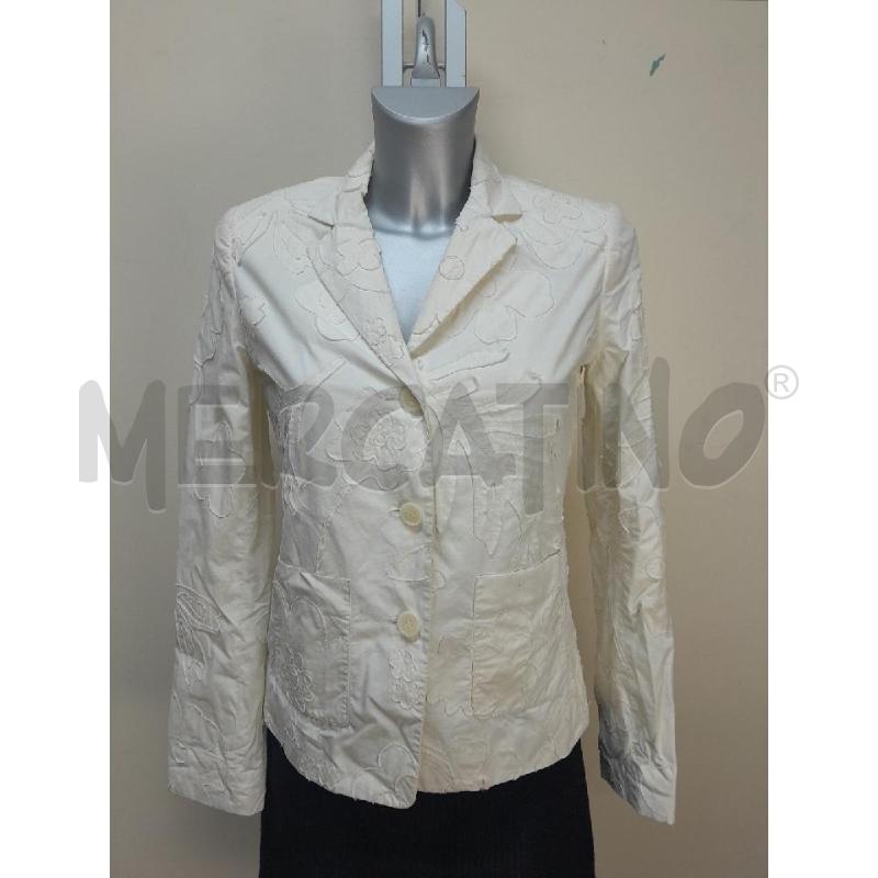 GIACCA  BIANCA CASHAREL FIORE STOFFA | Mercatino dell'Usato Arezzo 1