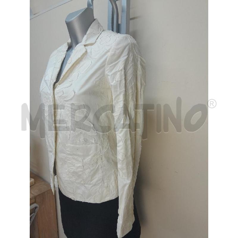 GIACCA  BIANCA CASHAREL FIORE STOFFA | Mercatino dell'Usato Arezzo 2