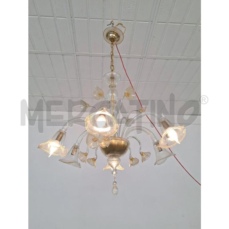 LAMPADARIO VETRO DORATO | Mercatino dell'Usato Arezzo 1