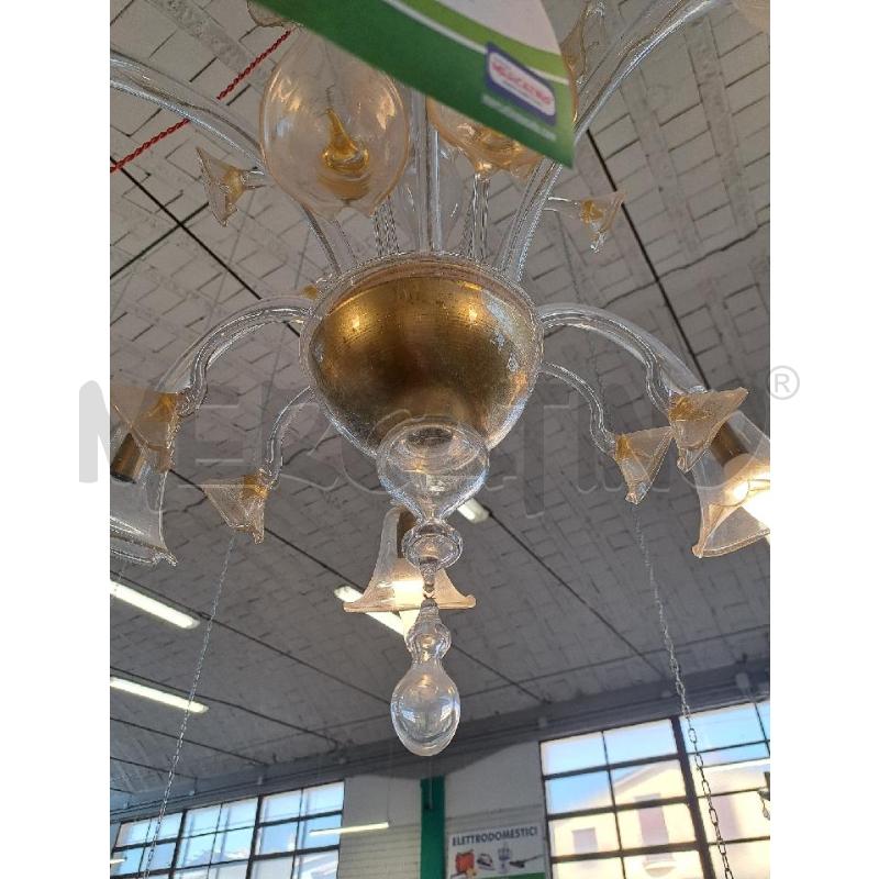 LAMPADARIO VETRO DORATO | Mercatino dell'Usato Arezzo 3