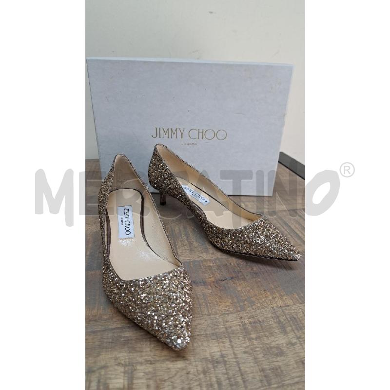 PUMPS JIMMY CHOO GLITTER ORO CHIARO | Mercatino dell'Usato Arezzo 1