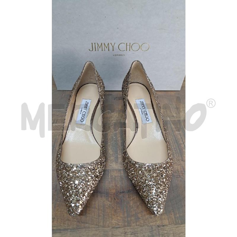 PUMPS JIMMY CHOO GLITTER ORO CHIARO | Mercatino dell'Usato Arezzo 2