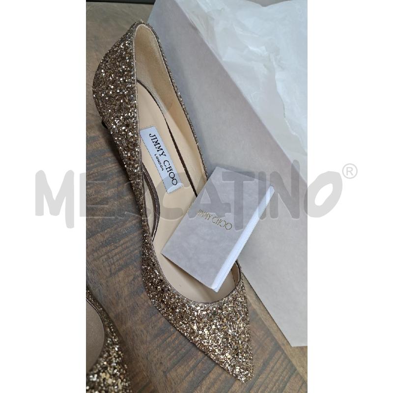 PUMPS JIMMY CHOO GLITTER ORO CHIARO | Mercatino dell'Usato Arezzo 5