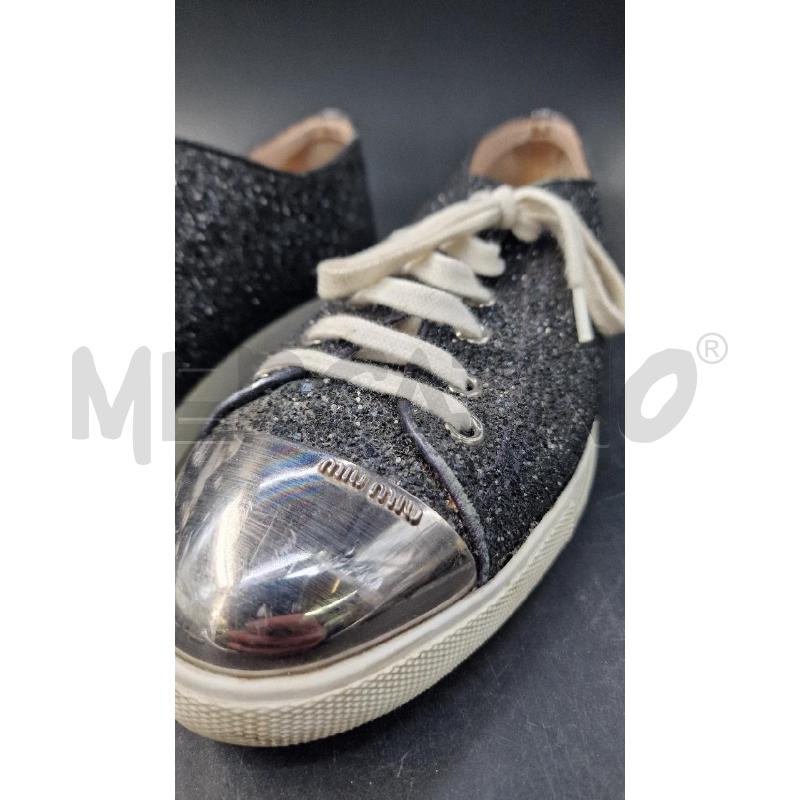 SNEAKERS DONNA GLITTER NERI MIU MIU | Mercatino dell'Usato Arezzo 2