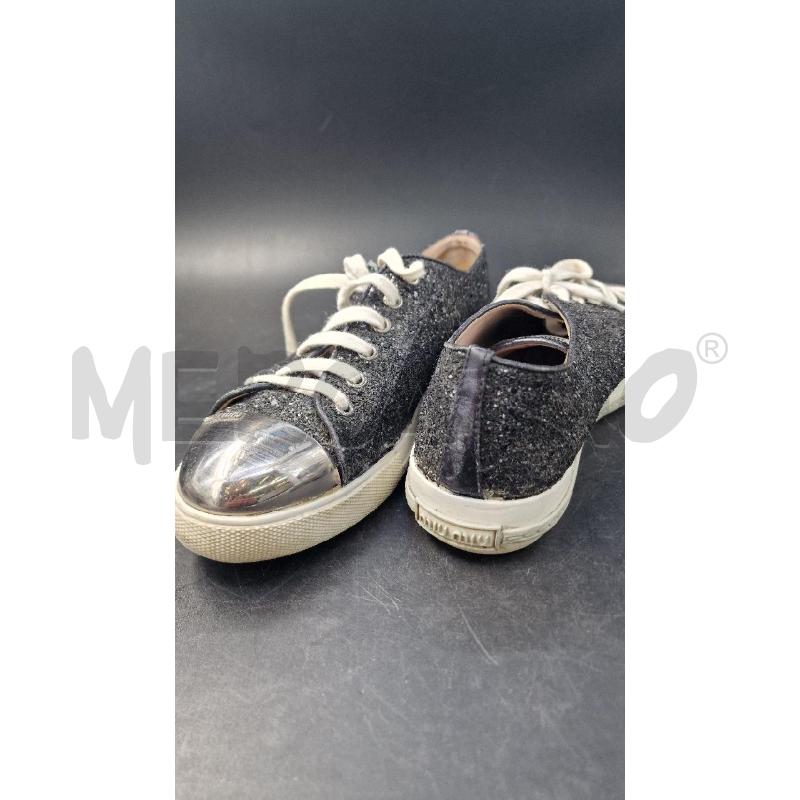 SNEAKERS DONNA GLITTER NERI MIU MIU | Mercatino dell'Usato Arezzo 3
