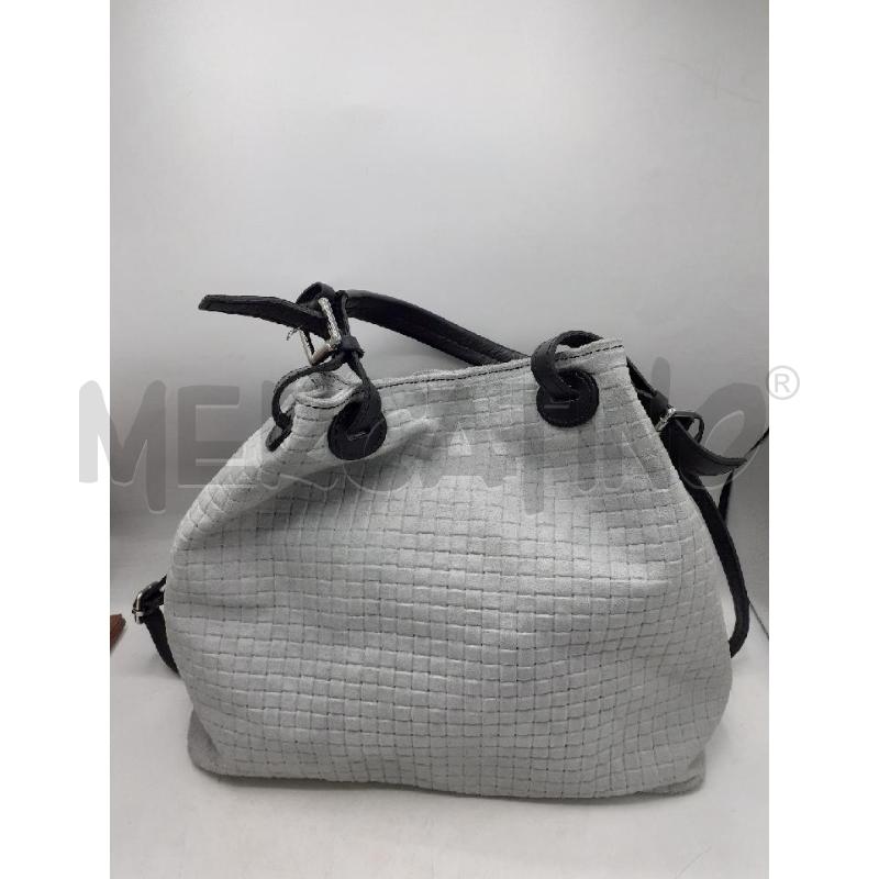 BORSA DONNA GRIGIA QUADRI PELLE CHICCABORSE | Mercatino dell'Usato Atripalda 1