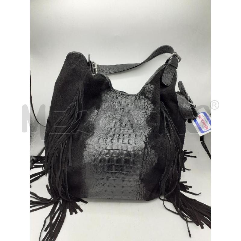 BORSA DONNA NERA FRANGE PERLINE PELLE | Mercatino dell'Usato Atripalda 2