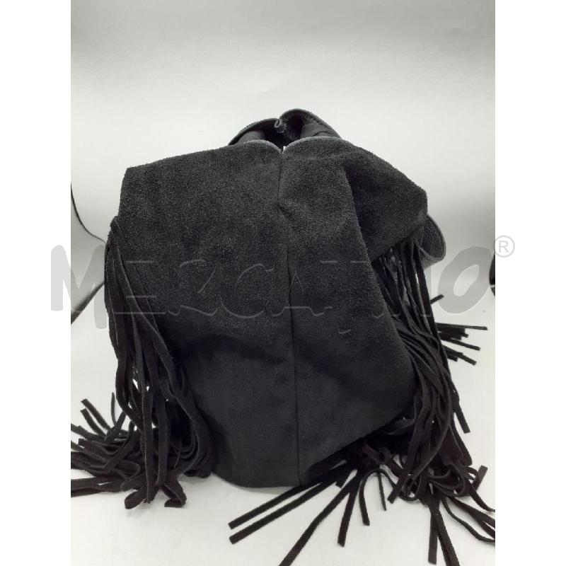 BORSA DONNA NERA FRANGE PERLINE PELLE | Mercatino dell'Usato Atripalda 3