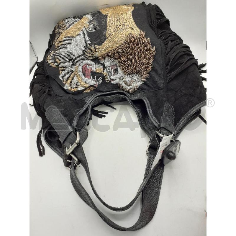 BORSA DONNA NERA FRANGE PERLINE PELLE | Mercatino dell'Usato Atripalda 4