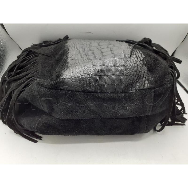 BORSA DONNA NERA FRANGE PERLINE PELLE | Mercatino dell'Usato Atripalda 5