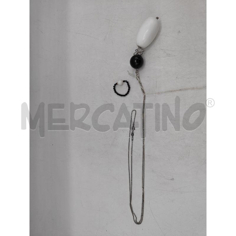 COLLANA PIETRA NERA BIANCA AG+ANEL | Mercatino dell'Usato Atripalda 1