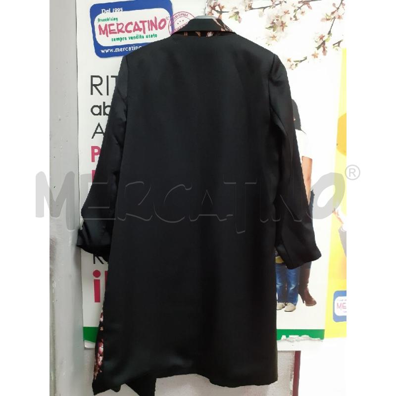 GIACCA DONNA NERA LUNGA FIORI MADRILENA | Mercatino dell'Usato Atripalda 2
