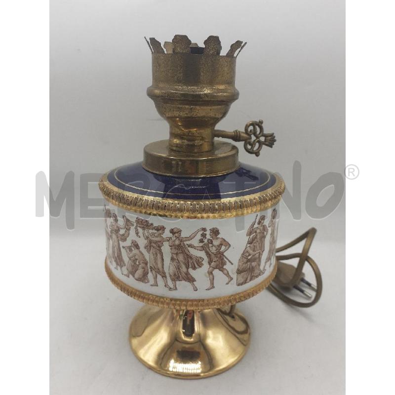 LAMPADA IN PORCELLANA BLU DORATA | Mercatino dell'Usato Atripalda 1