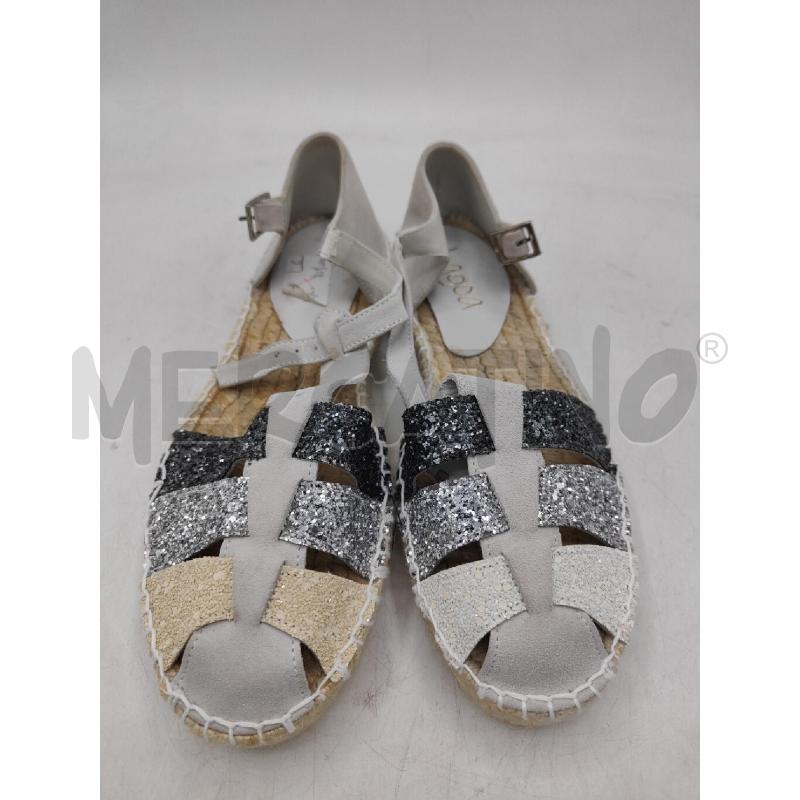 SANDALI DONNA LAMINATI PANNA LOGOA | Mercatino dell'Usato Atripalda 1