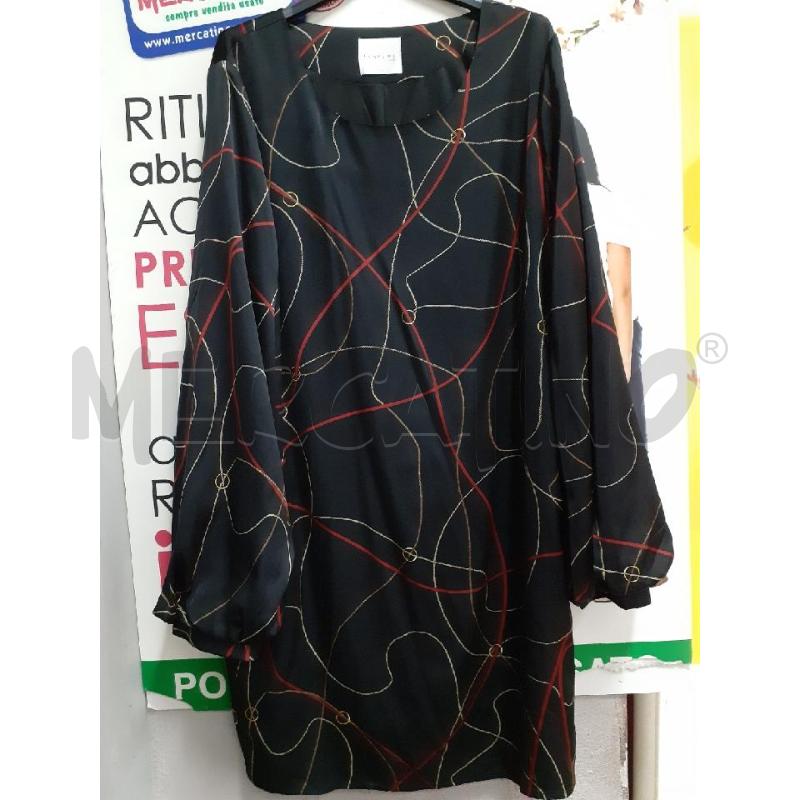 VESTITO DONNA NERO RIGHE ROSSE ANONYME | Mercatino dell'Usato Atripalda 1