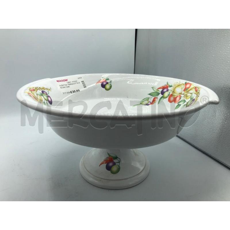 ALZATINA TERRACOTTA DECORI FIORI  | Mercatino dell'Usato Avellino 1