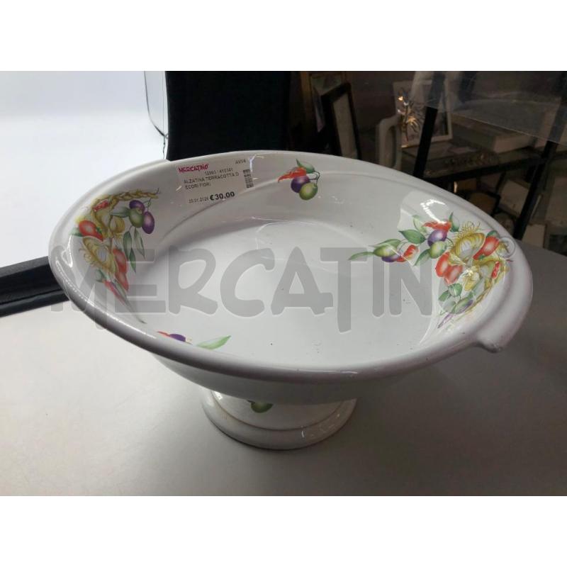 ALZATINA TERRACOTTA DECORI FIORI  | Mercatino dell'Usato Avellino 4