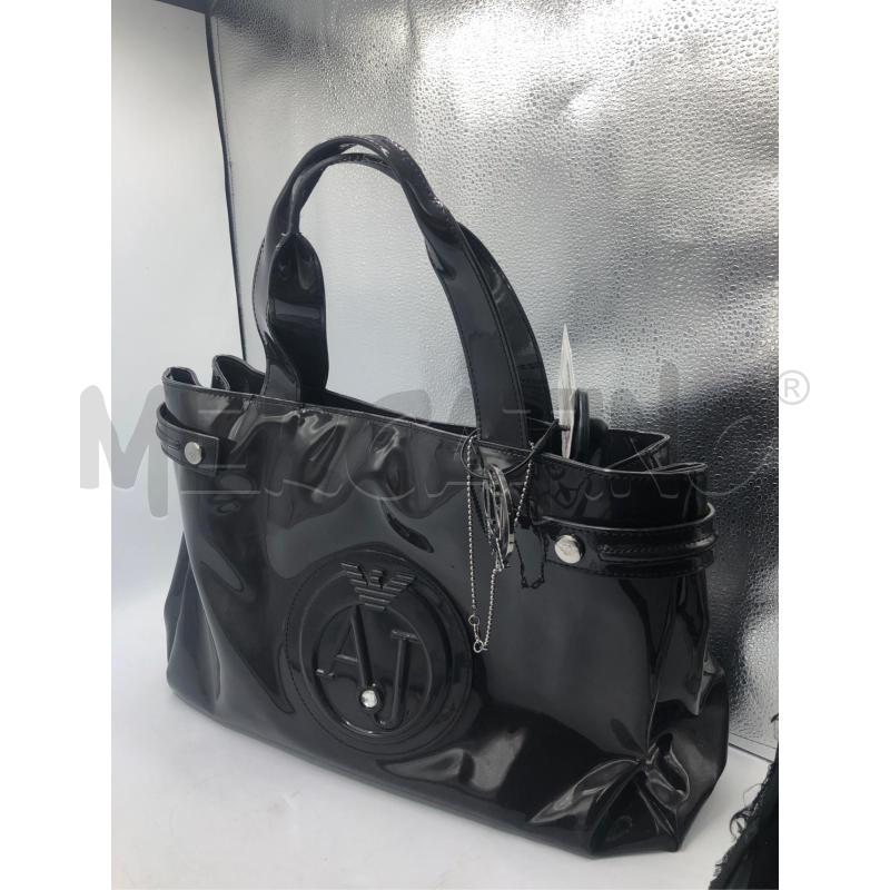 BORSA DONNA ARMANI JEANS NERA LUCIDO  | Mercatino dell'Usato Avellino 1