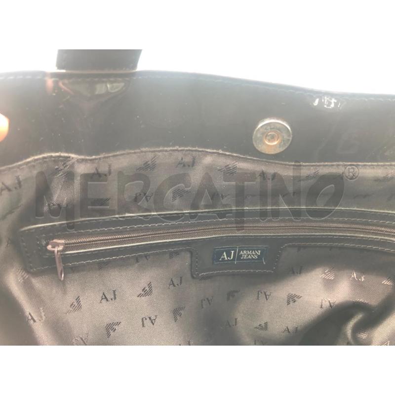 BORSA DONNA ARMANI JEANS NERA LUCIDO  | Mercatino dell'Usato Avellino 4