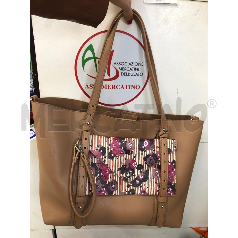 BORSA DONNA BEIGE FIORI CARPISA | Mercatino dell'Usato Avellino 1