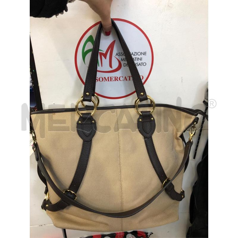 BORSA DONNA BEIGE MANICO MARRONE  | Mercatino dell'Usato Avellino 1
