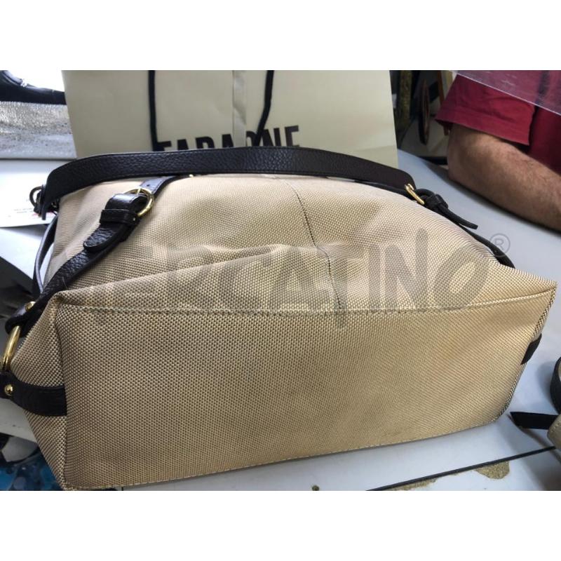 BORSA DONNA BEIGE MANICO MARRONE  | Mercatino dell'Usato Avellino 3