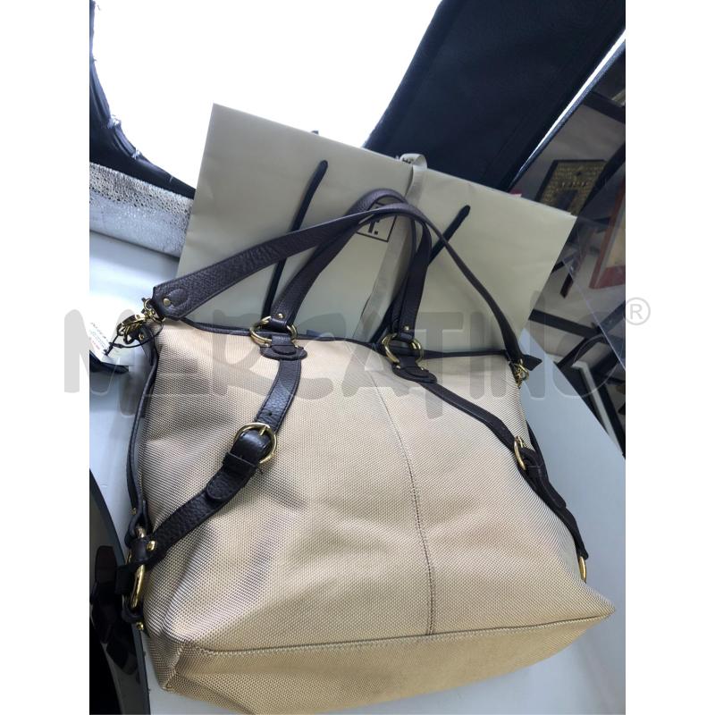 BORSA DONNA BEIGE MANICO MARRONE  | Mercatino dell'Usato Avellino 5