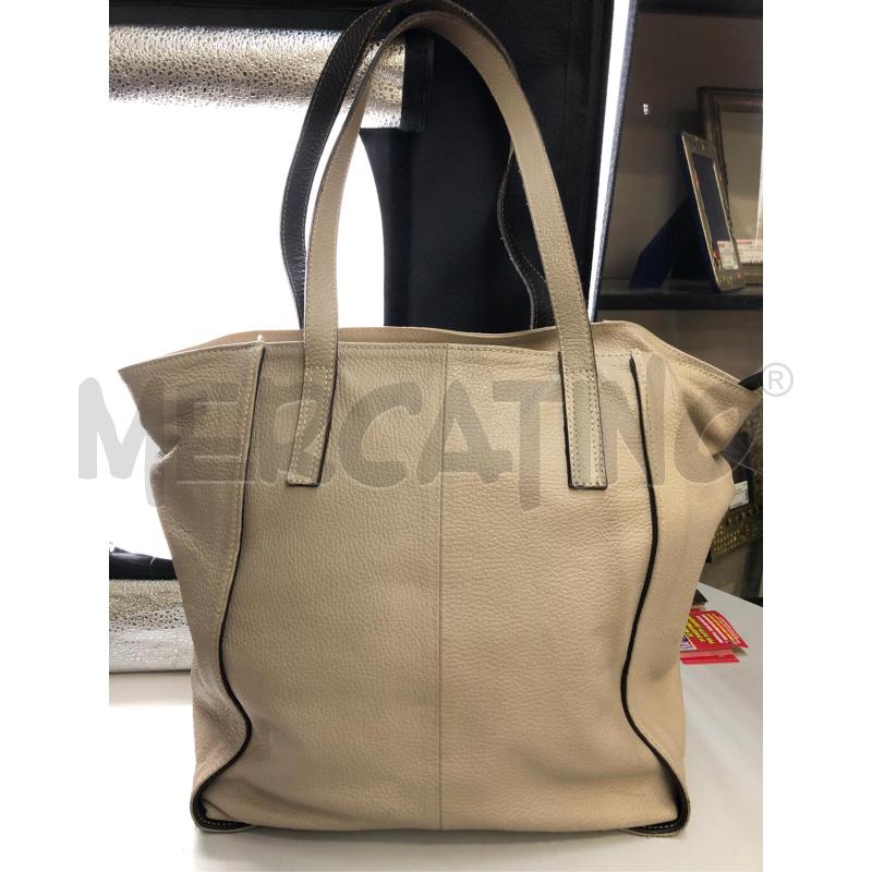 BORSA DONNA BEIGE MARRONE PELLE  | Mercatino dell'Usato Avellino 1