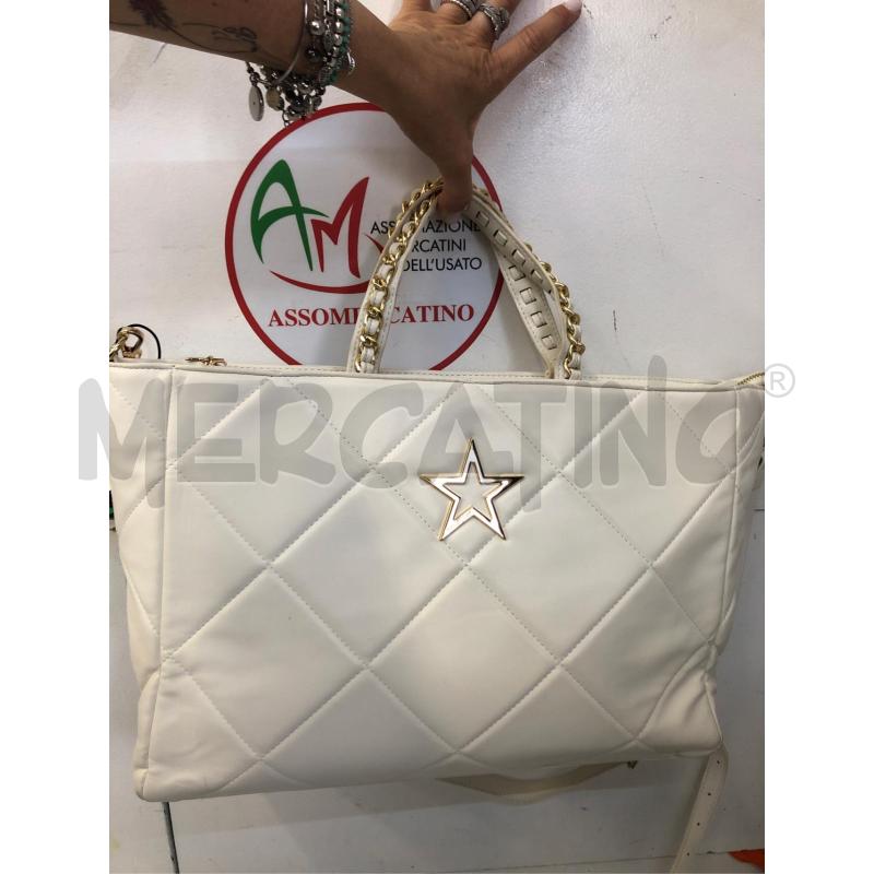 BORSA DONNA BIANCA DORATA SHOP ART  | Mercatino dell'Usato Avellino 1