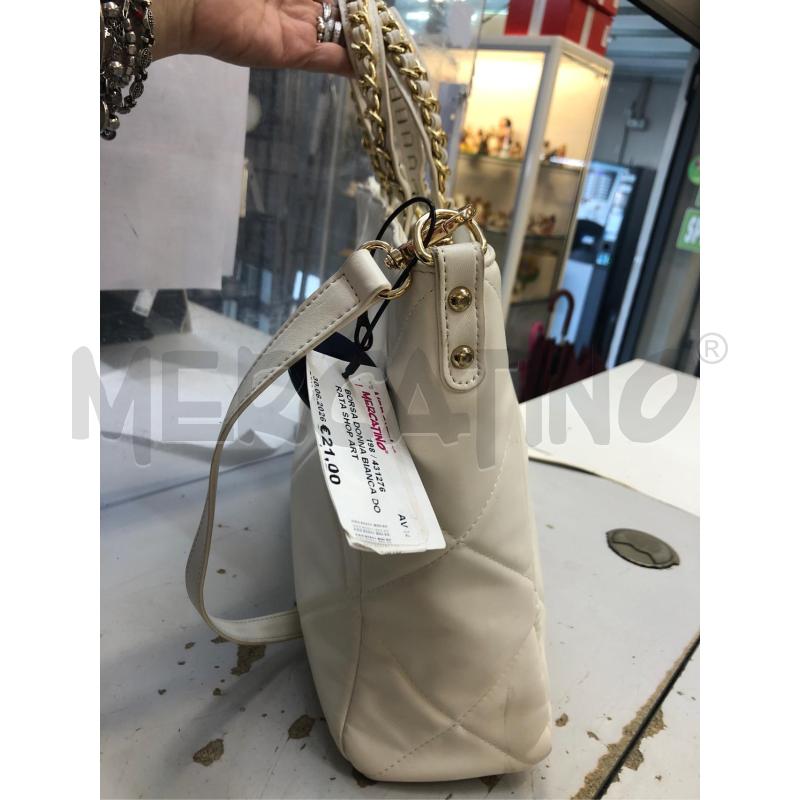 BORSA DONNA BIANCA DORATA SHOP ART  | Mercatino dell'Usato Avellino 2