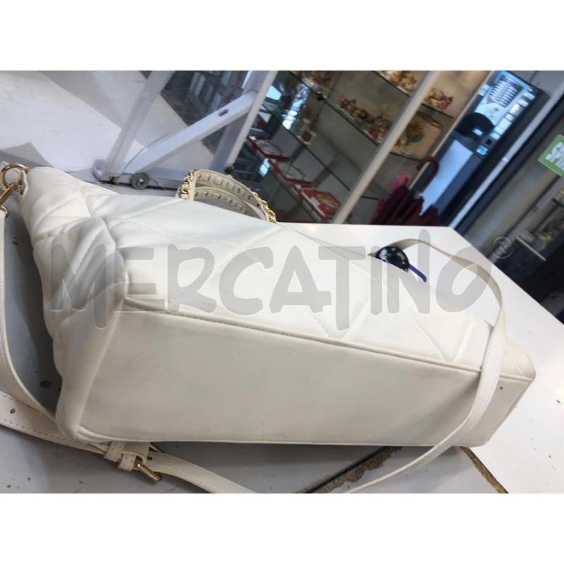 BORSA DONNA BIANCA DORATA SHOP ART  | Mercatino dell'Usato Avellino 3