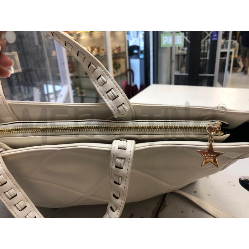 BORSA DONNA BIANCA DORATA SHOP ART  | Mercatino dell'Usato Avellino 4