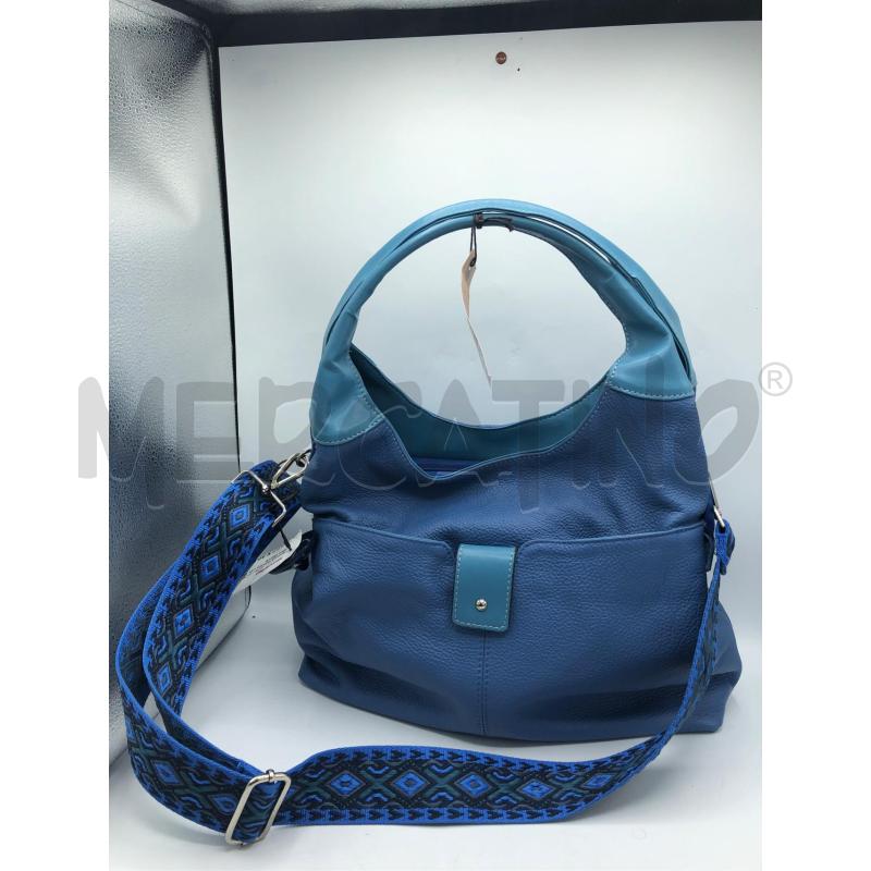 BORSA DONNA CEL BLU VERA PELLE | Mercatino dell'Usato Avellino 1