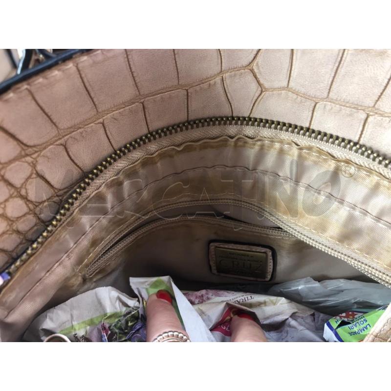 BORSA DONNA COCCO BEIGE CRUZ CARPISA | Mercatino dell'Usato Avellino 5
