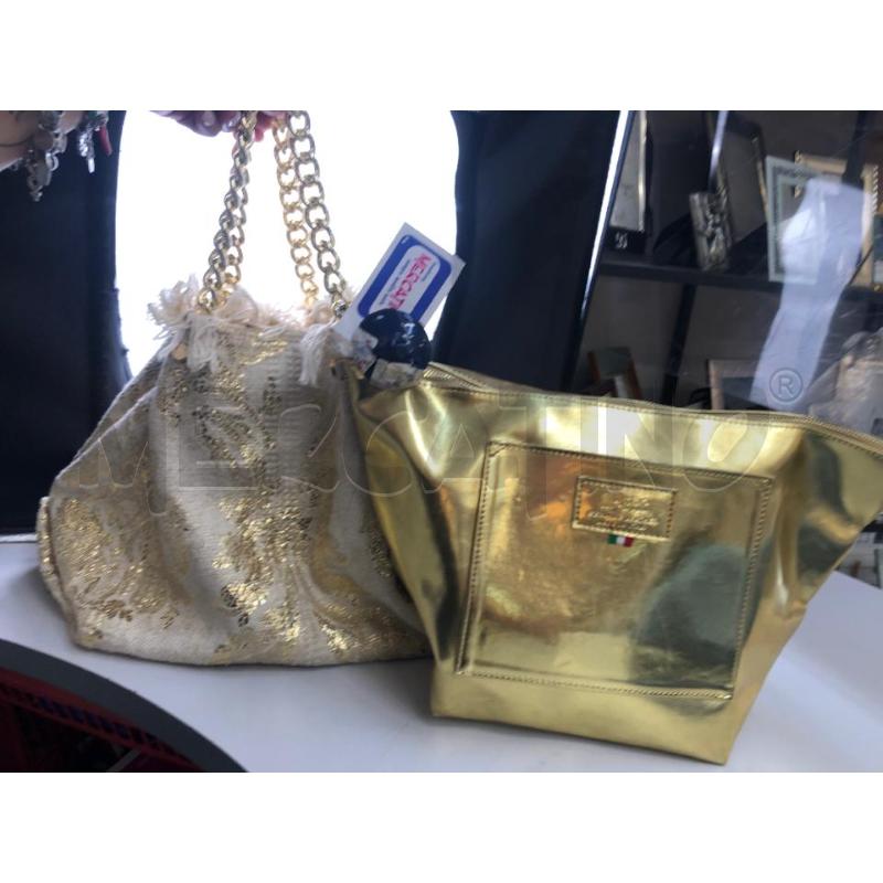 BORSA DONNA DORATA +SACCA MANICO CATENA | Mercatino dell'Usato Avellino 1