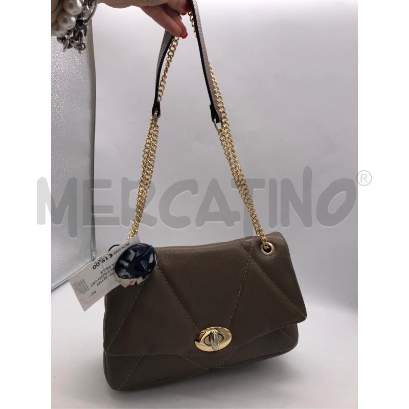 BORSA DONNA FANGO CATENA DORATA PELLE  | Mercatino dell'Usato Avellino 1