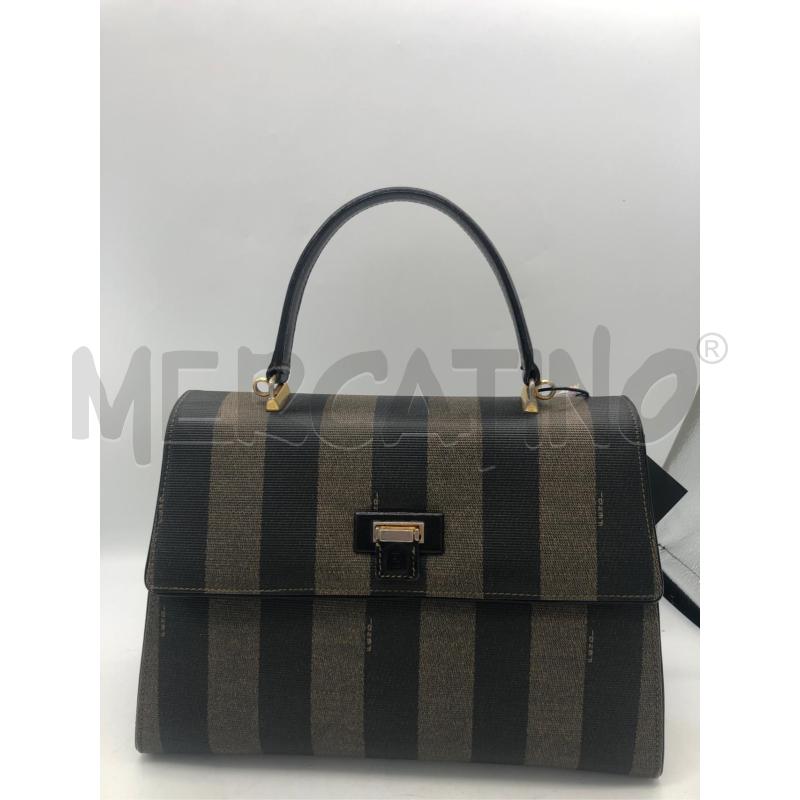 BORSA DONNA FENDI PEQUIN A MANO MARRONE NERA | Mercatino dell'Usato Avellino 1