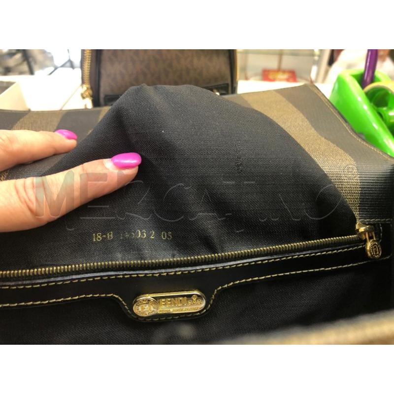 BORSA DONNA FENDI PEQUIN A MANO MARRONE NERA | Mercatino dell'Usato Avellino 5