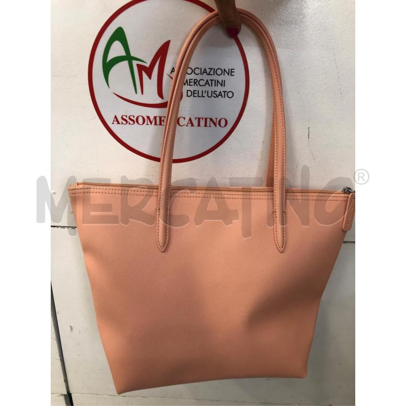 BORSA DONNA LACOSTE ROSA SALMONE | Mercatino dell'Usato Avellino 2
