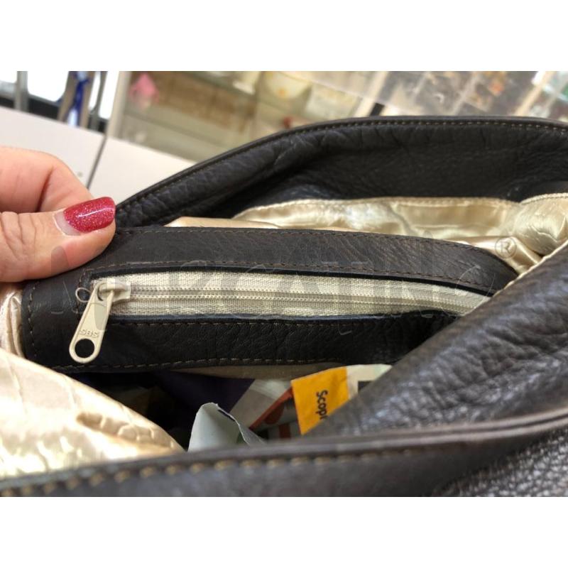 BORSA DONNA MARRONE PELLE BORCHIE  | Mercatino dell'Usato Avellino 4