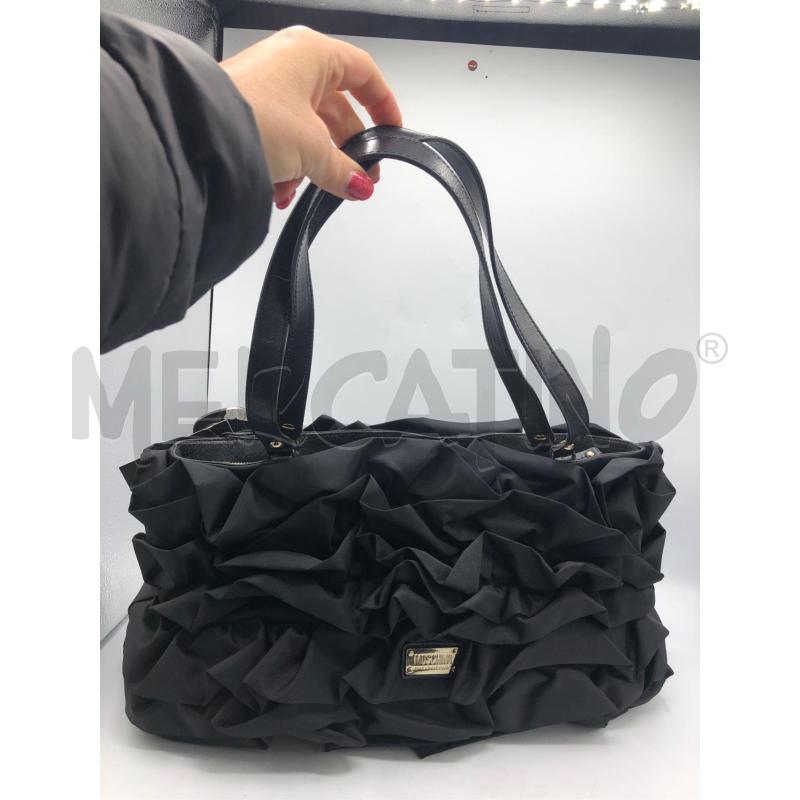 BORSA DONNA MOSCHINO RUCHE NERO TELA  | Mercatino dell'Usato Avellino 1