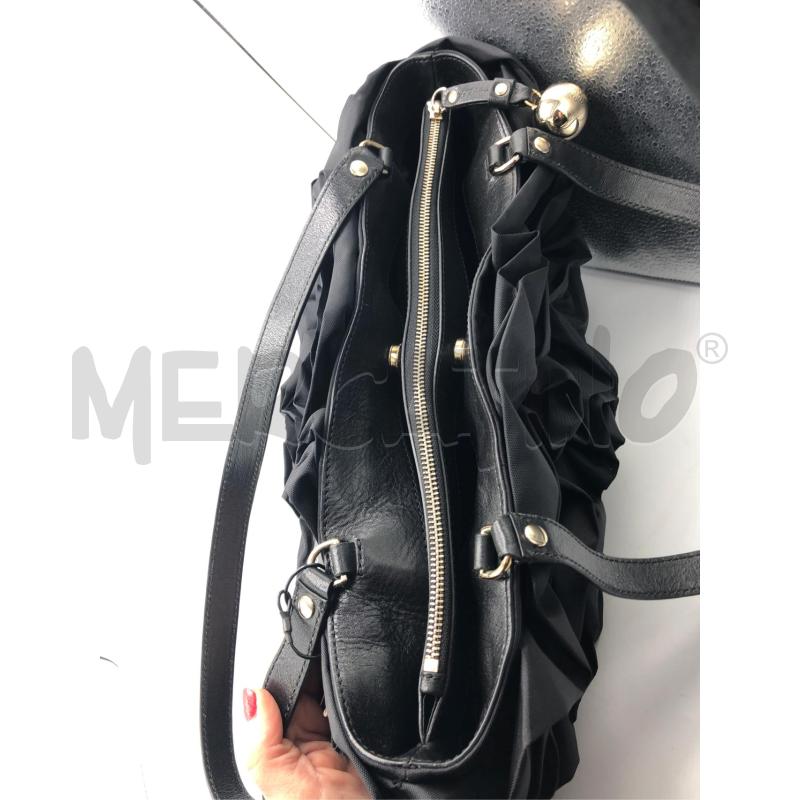 BORSA DONNA MOSCHINO RUCHE NERO TELA  | Mercatino dell'Usato Avellino 3