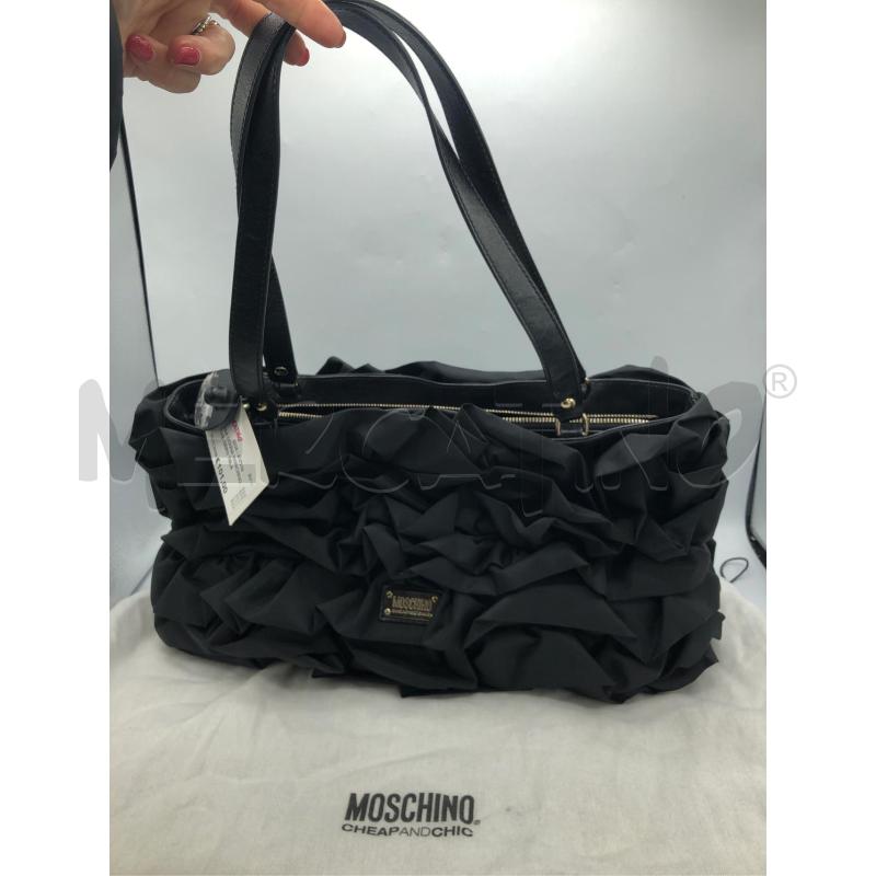 BORSA DONNA MOSCHINO RUCHE NERO TELA  | Mercatino dell'Usato Avellino 5