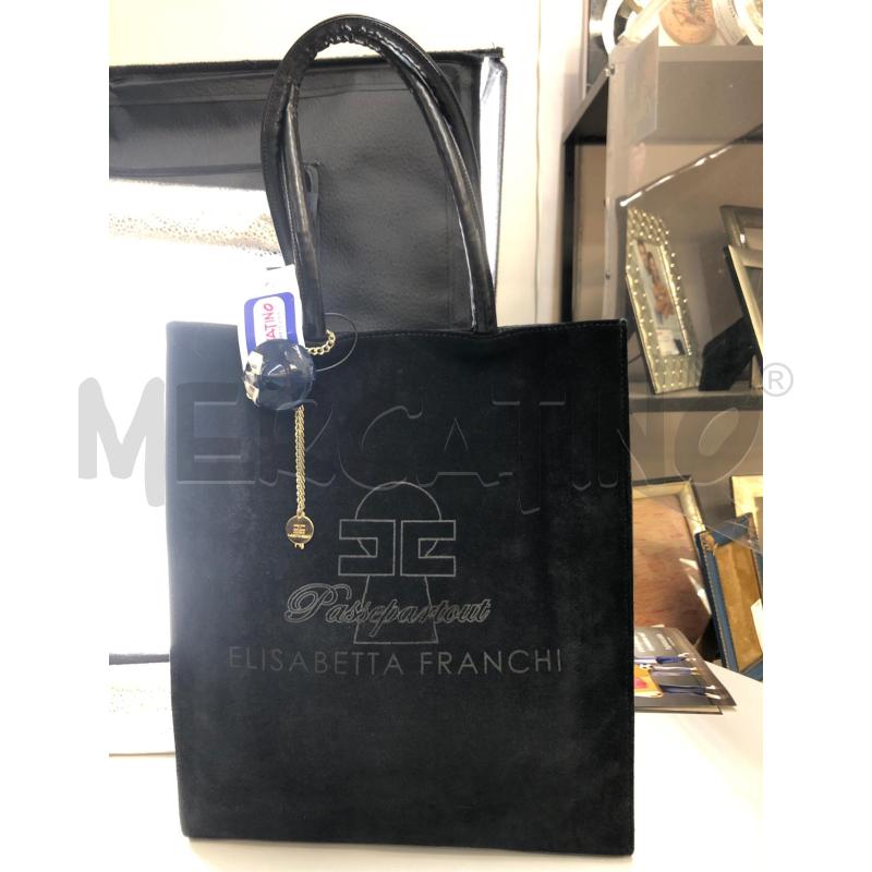 BORSA DONNA NERA CAMOSC ELISABETTA FRANCHI  | Mercatino dell'Usato Avellino 1