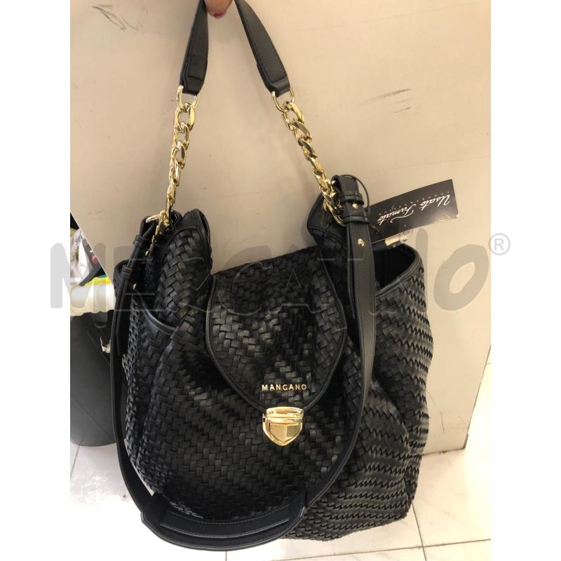 BORSA DONNA NERA CANESTRINO MANGANO | Mercatino dell'Usato Avellino 4