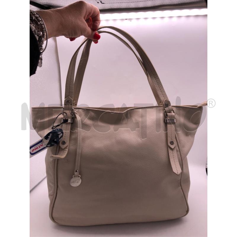 BORSA DONNA PELLE BEIGE CARPISA | Mercatino dell'Usato Avellino 1